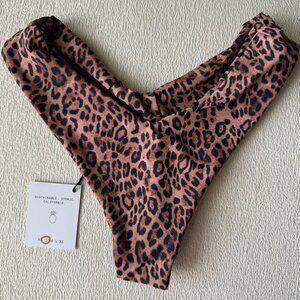 Skatie Bikini Mandi Bottom Kualoa Leopard Print Size Small